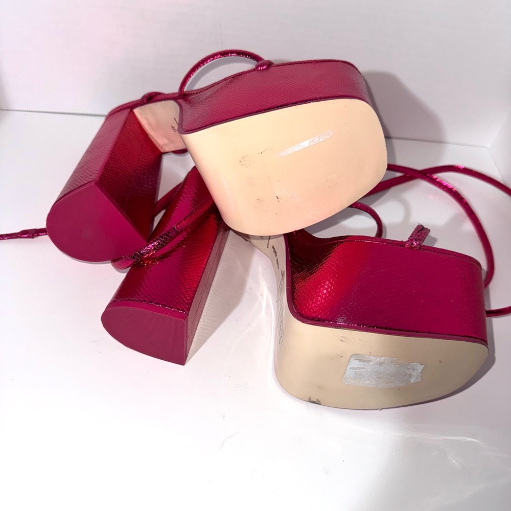 Cult Gaia Hyte Metallic Leather Platform Sandals - Picture 4 of 5